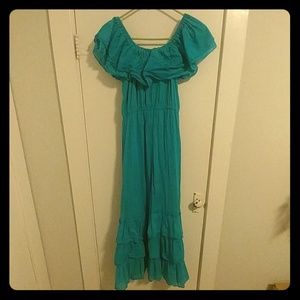 Handmade turquoise dress